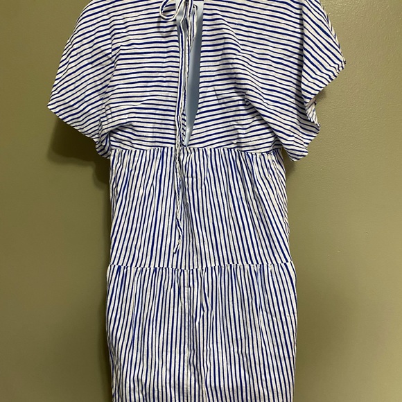 Zara Blue and White Striped Mini Dress, Size M - Picture 2 of 6